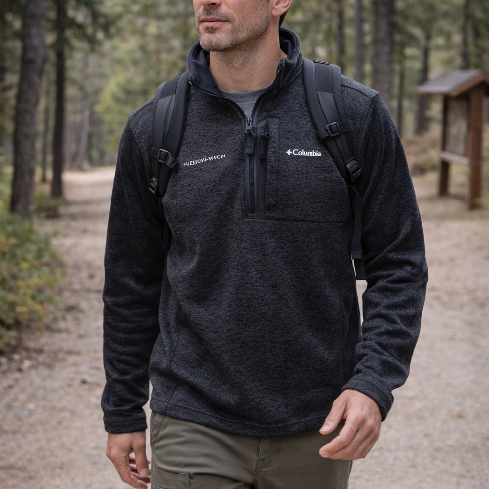 Columbia Men's Sweater Weather Black Half Zip Pullover Outdoor Trail Gorpcore